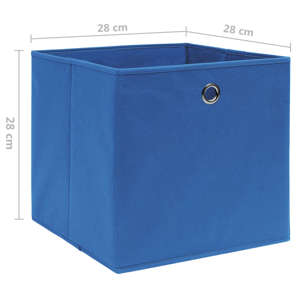 vidaXL Cutii depozitare 10 buc. albastru 28x28x28 cm material nețesut