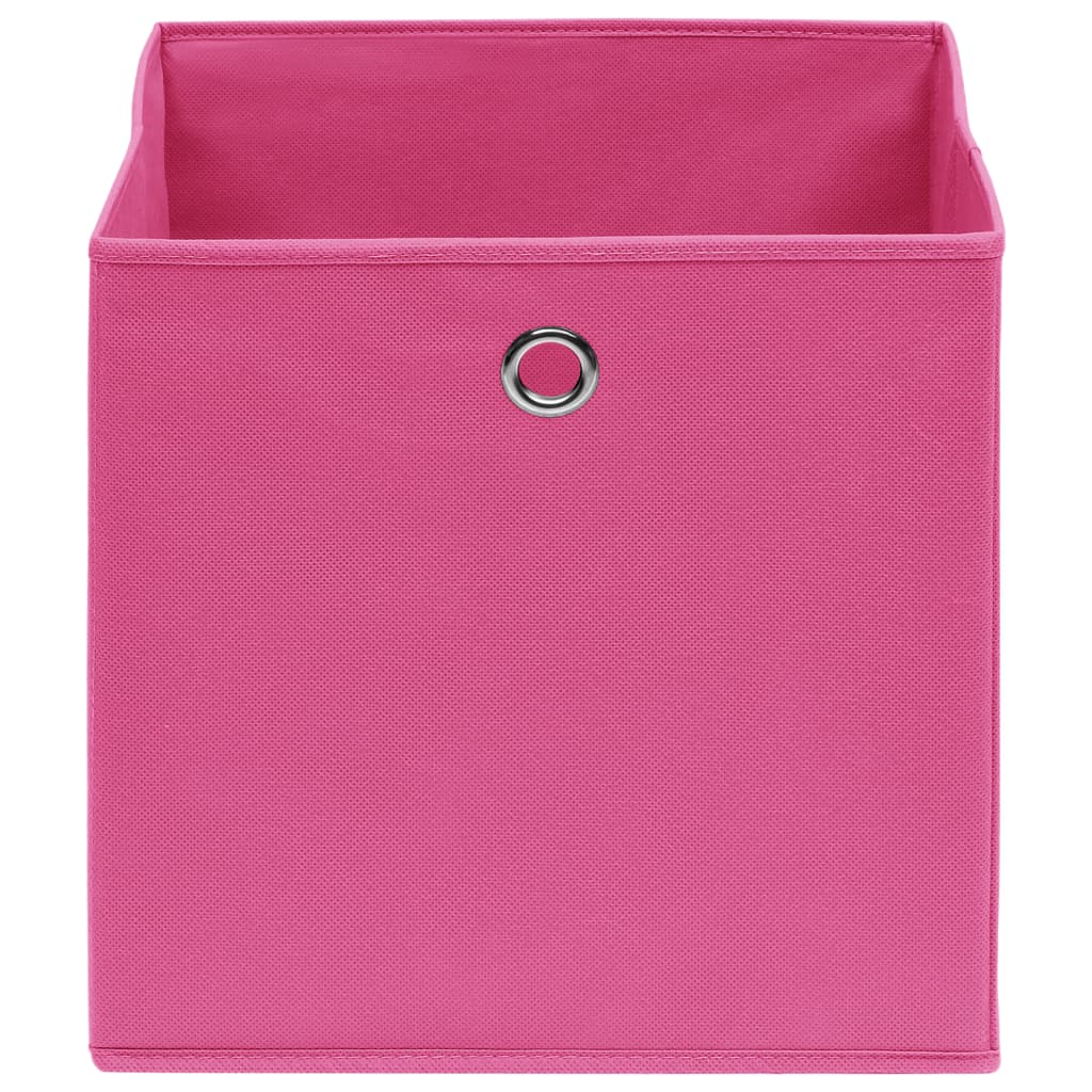 vidaXL Cutii depozitare, 4 buc., roz, 28x28x28 cm, textil nețesut vidaXL Cutii depozitare, 4 buc., roz, 28x28x28 cm, textil nețesut