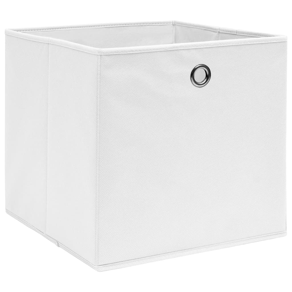 vidaXL Cutii depozitare, 10 buc., alb, 28x28x28 cm, material nețesut vidaXL Cutii depozitare, 10 buc., alb, 28x28x28 cm, material nețesut