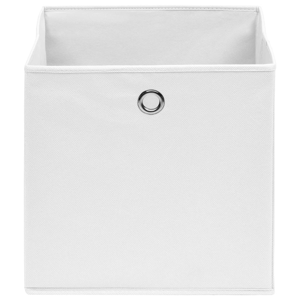 vidaXL Cutii depozitare, 10 buc., alb, 28x28x28 cm, material nețesut vidaXL Cutii depozitare, 10 buc., alb, 28x28x28 cm, material nețesut