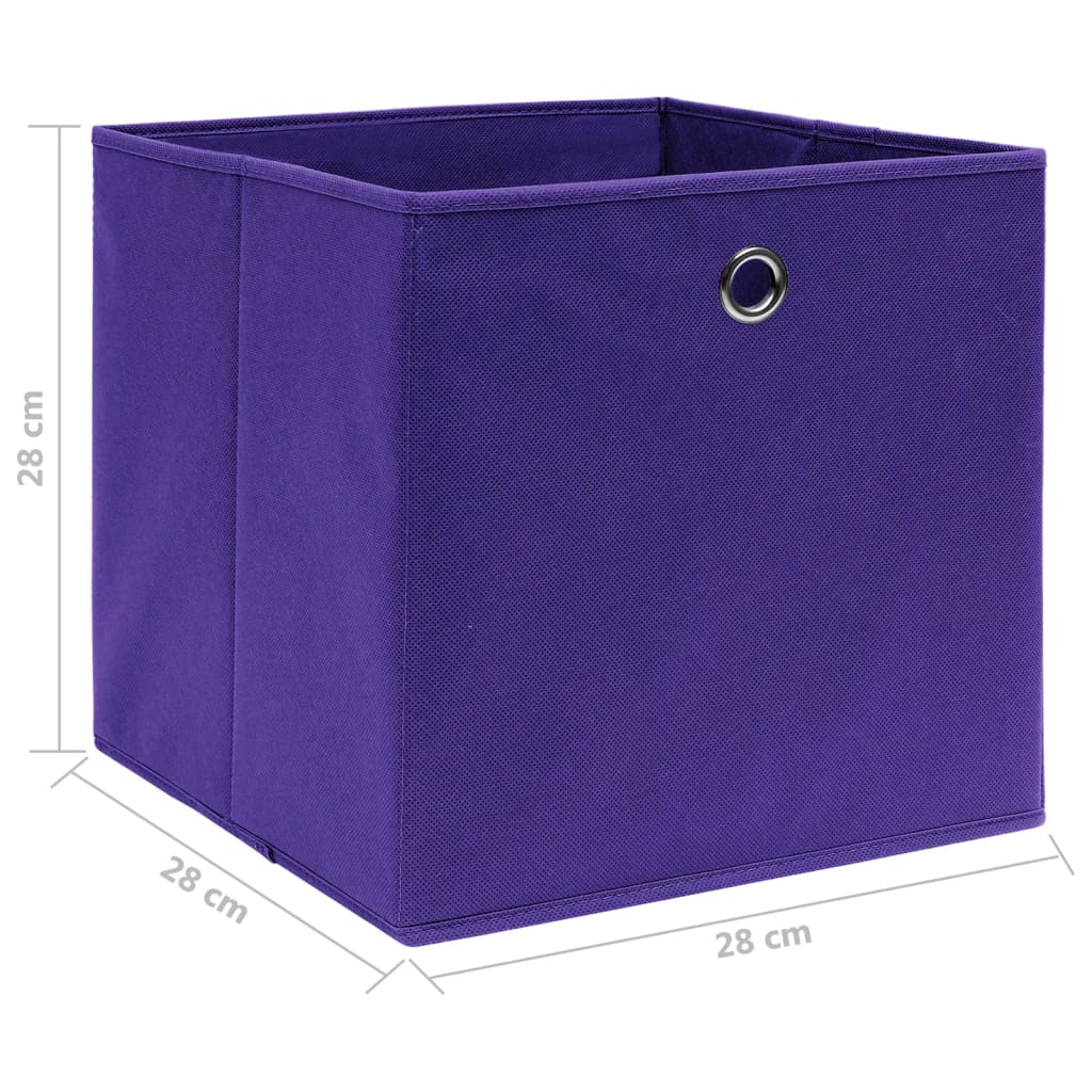 vidaXL Cutii de depozitare 10 buc. violet, 28x28x28 cm, textil nețesut vidaXL Cutii de depozitare 10 buc. violet, 28x28x28 cm, textil nețesut