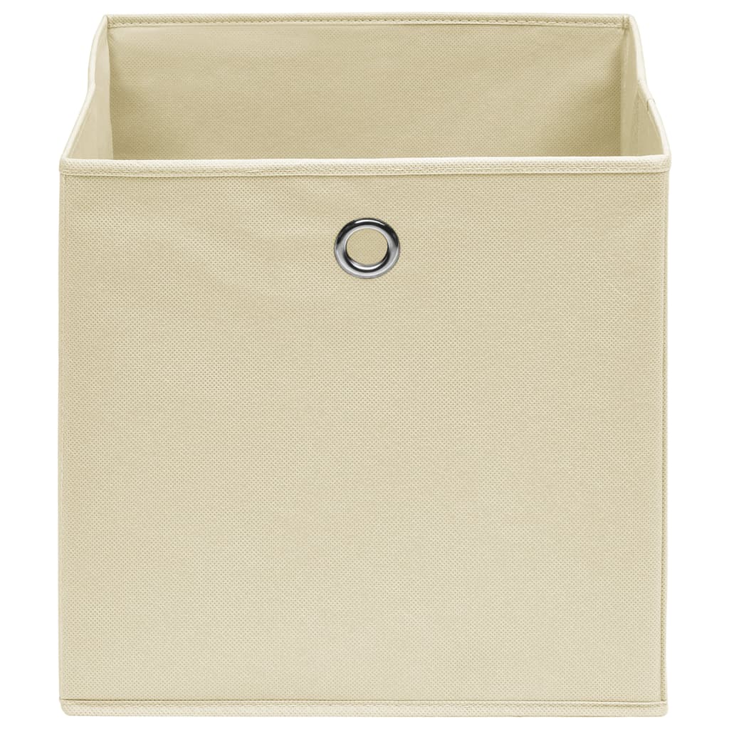 vidaXL Cutii de depozitare, 4 buc., crem, 28x28x28 cm, textil nețesut vidaXL Cutii de depozitare, 4 buc., crem, 28x28x28 cm, textil nețesut