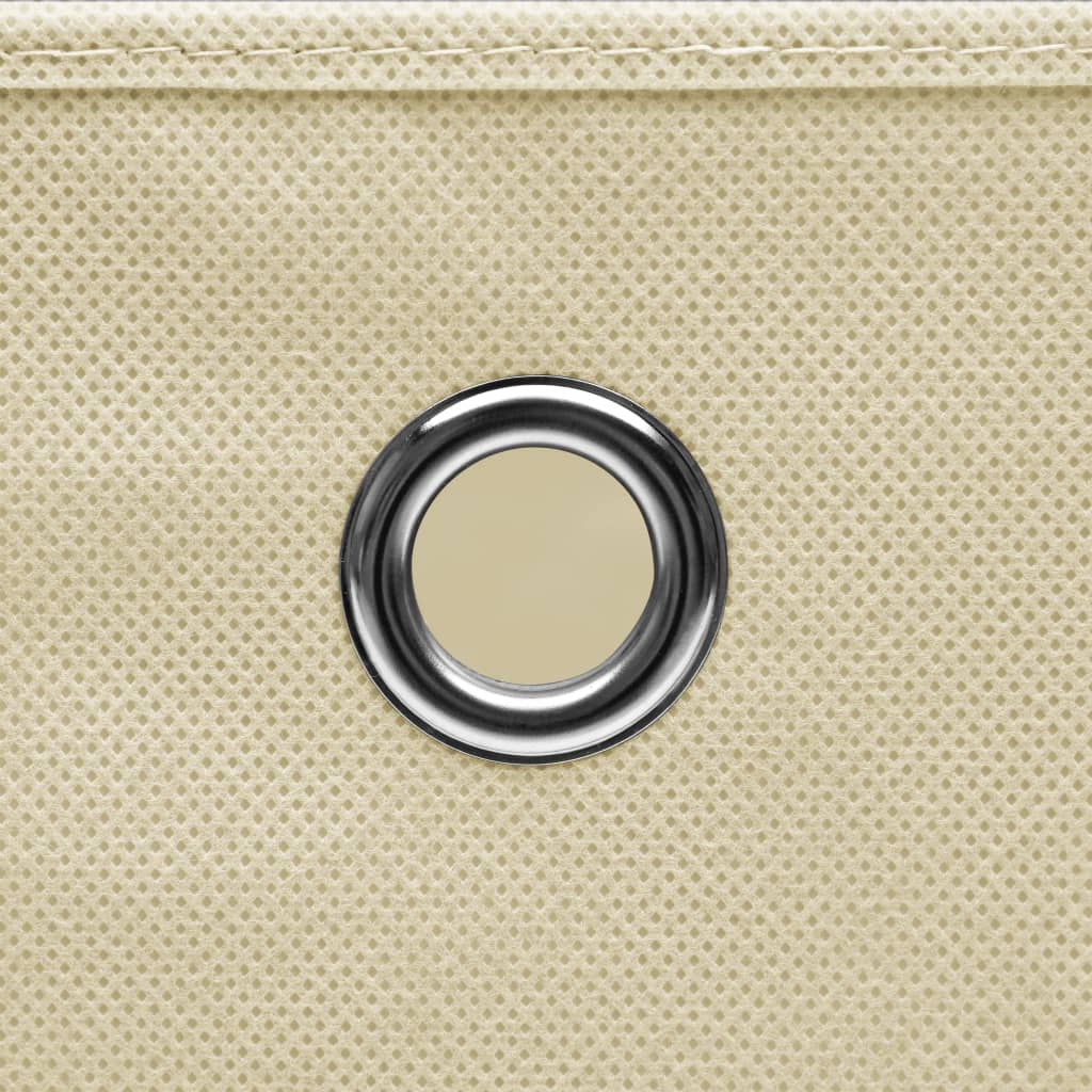 vidaXL Cutii depozitare cu capace, 4 buc., crem, 28x28x28 cm vidaXL Cutii depozitare cu capace, 4 buc., crem, 28x28x28 cm