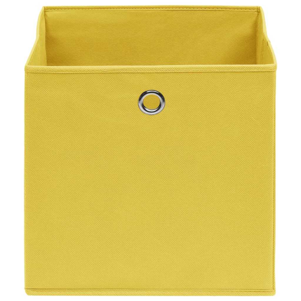 vidaXL Cutii depozitare, 4 buc., galben, 28x28x28 cm, textil nețesut vidaXL Cutii depozitare, 4 buc., galben, 28x28x28 cm, textil nețesut
