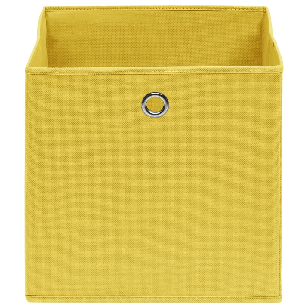 vidaXL Cutii depozitare, 10 buc., galben, 28x28x28 cm, textil nețesut