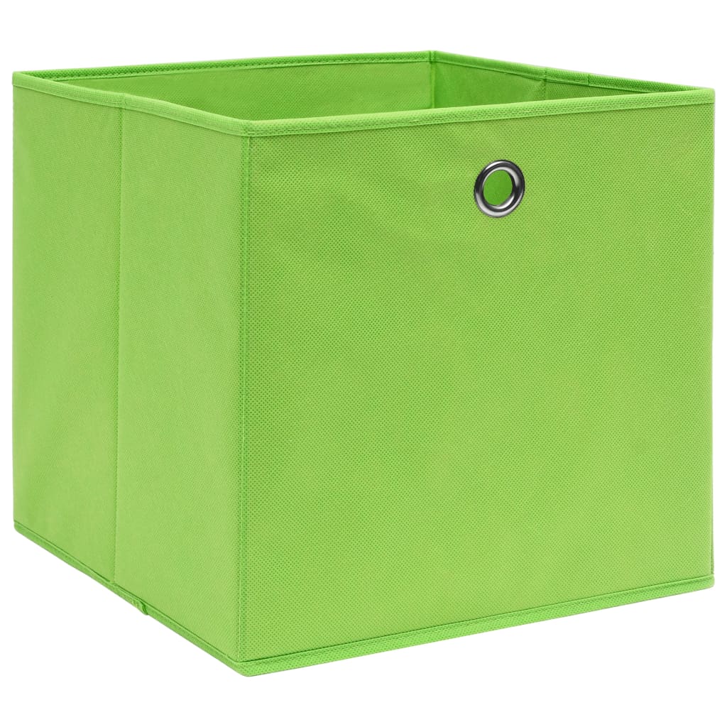 vidaXL Cutii depozitare, 10 buc., verde, 28x28x28 cm, material nețesut vidaXL Cutii depozitare, 10 buc., verde, 28x28x28 cm, material nețesut