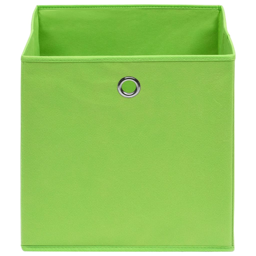 vidaXL Cutii depozitare, 10 buc., verde, 28x28x28 cm, material nețesut vidaXL Cutii depozitare, 10 buc., verde, 28x28x28 cm, material nețesut