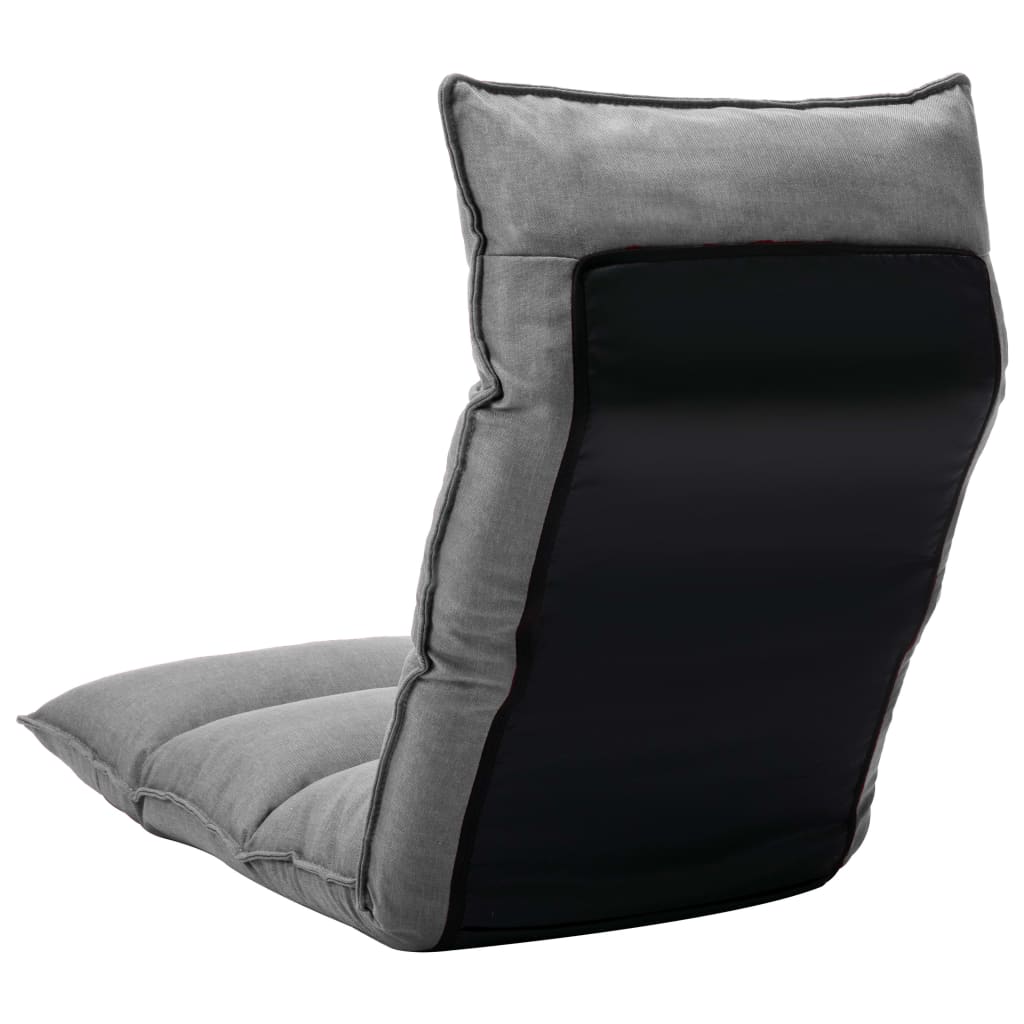 vidaXL Scaun de podea pliabil, gri deschis, material textil vidaXL Scaun de podea pliabil, gri deschis, material textil
