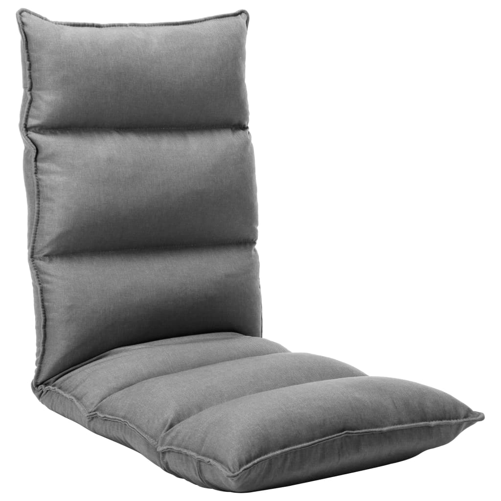 vidaXL Scaun de podea pliabil, gri deschis, material textil vidaXL Scaun de podea pliabil, gri deschis, material textil