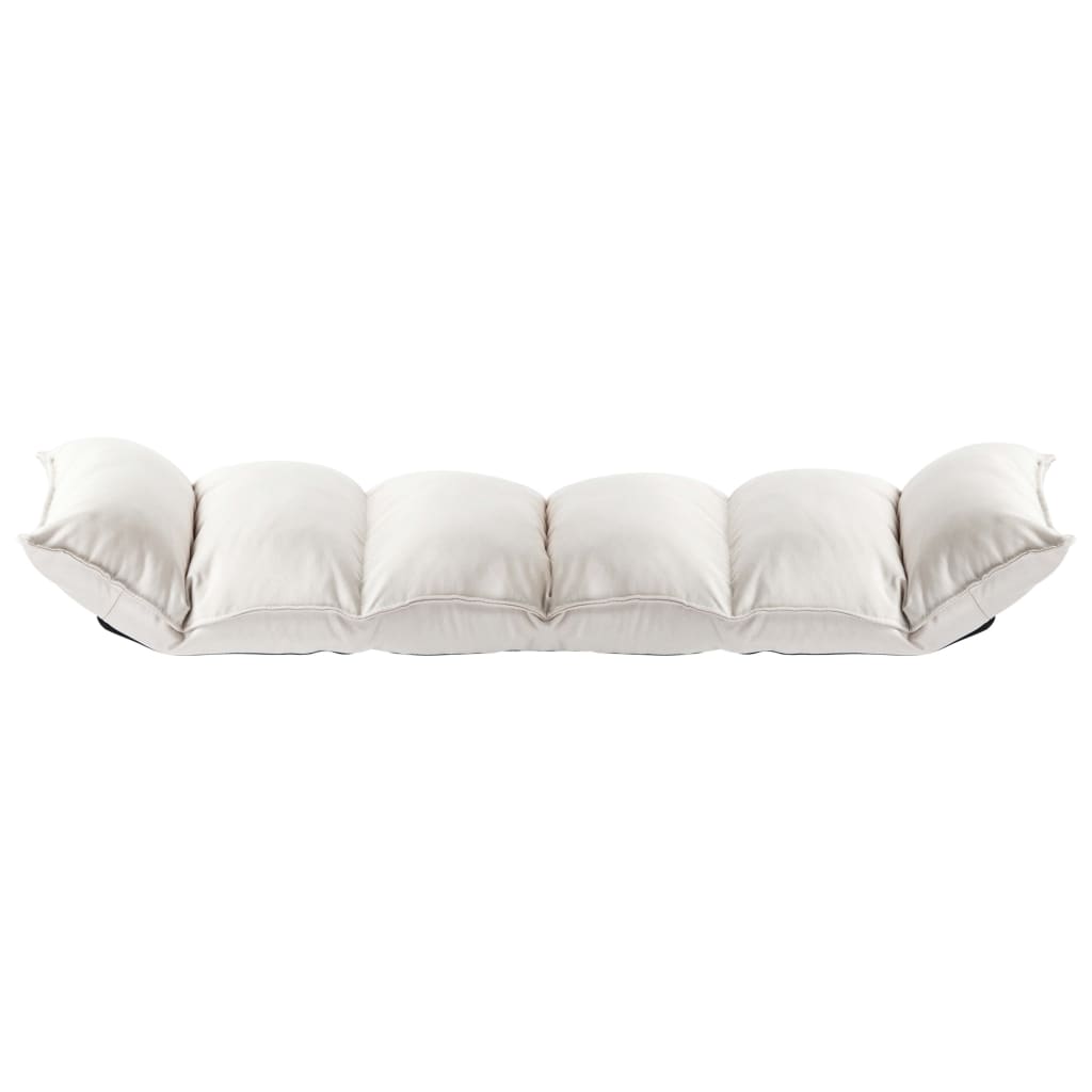 vidaXL Scaun de podea pliabil, crem, material textil vidaXL Scaun de podea pliabil, crem, material textil
