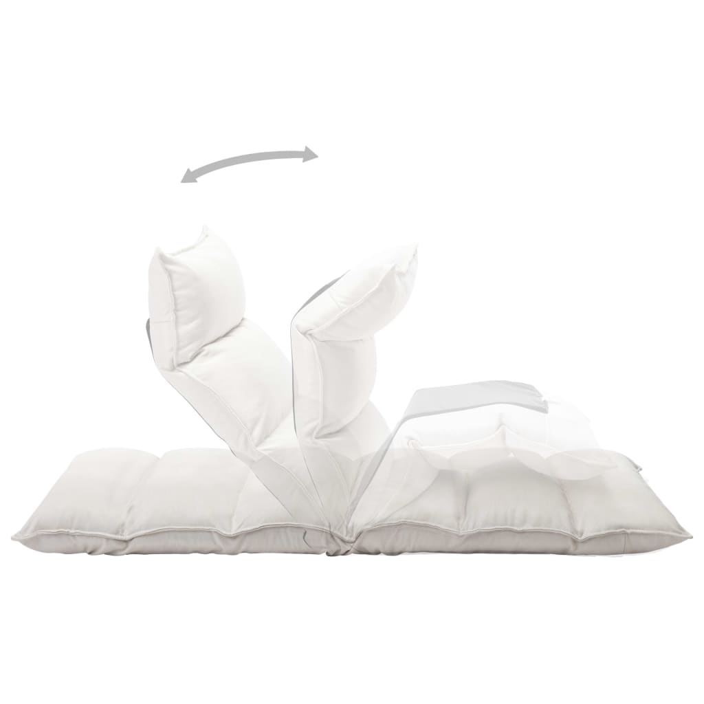 vidaXL Scaun de podea pliabil, crem, material textil vidaXL Scaun de podea pliabil, crem, material textil