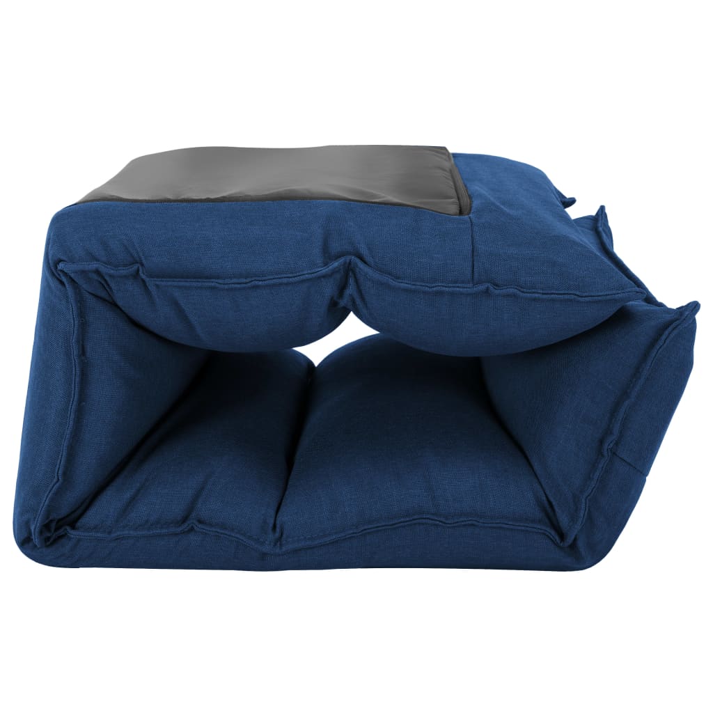 vidaXL Scaun de podea pliabil, albastru, material textil vidaXL Scaun de podea pliabil, albastru, material textil