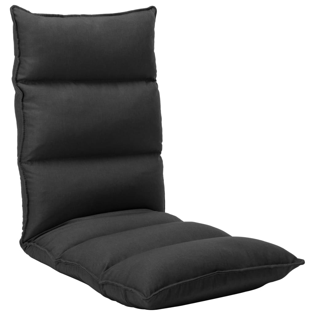 vidaXL Scaun de podea pliabil, negru, material textil vidaXL Scaun de podea pliabil, negru, material textil