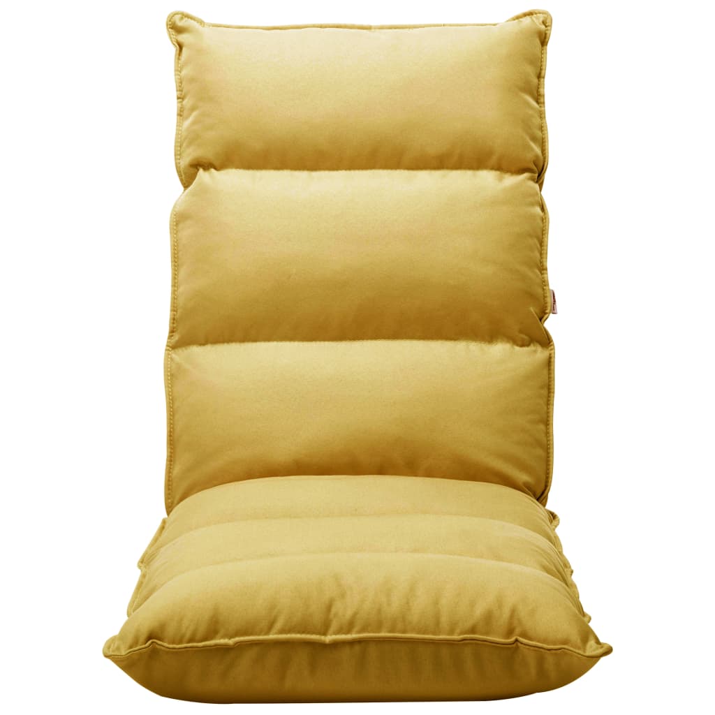 vidaXL Scaun de podea pliant, galben muștar, material textil vidaXL Scaun de podea pliant, galben muștar, material textil
