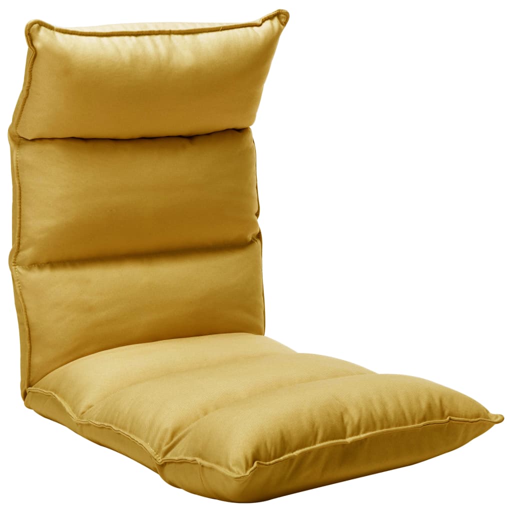 vidaXL Scaun de podea pliant, galben muștar, material textil vidaXL Scaun de podea pliant, galben muștar, material textil