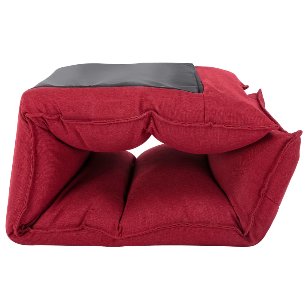 vidaXL Scaun de podea pliabil, roșu vin, material textil vidaXL Scaun de podea pliabil, roșu vin, material textil