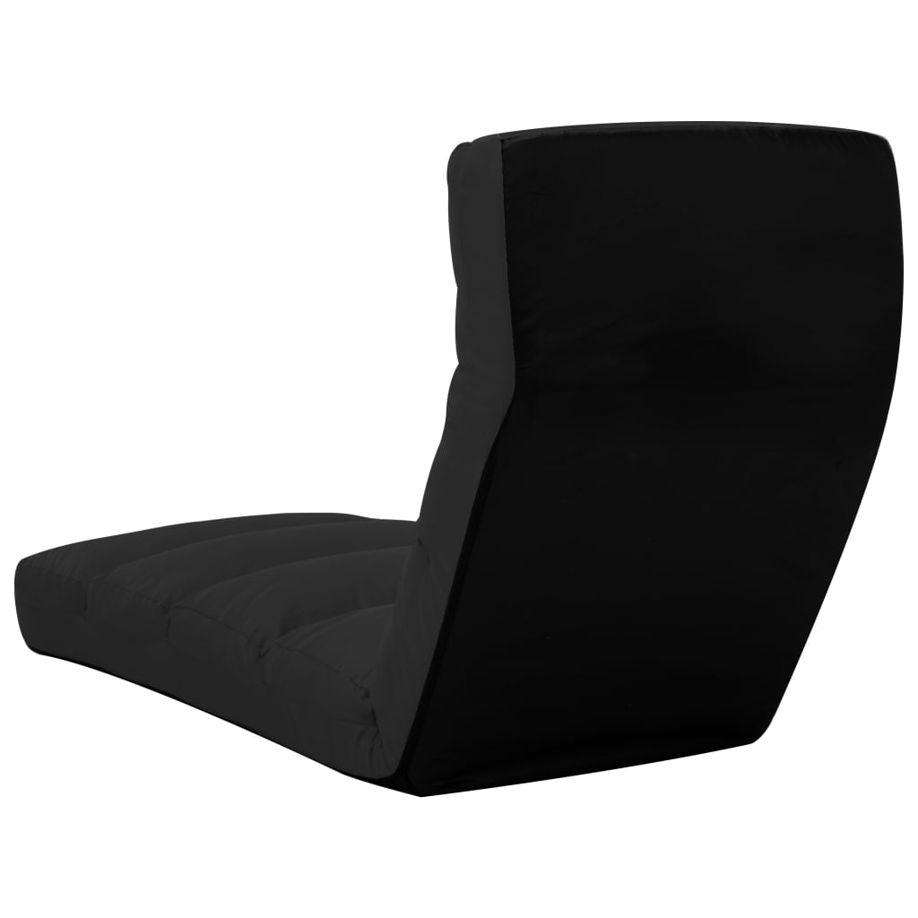 vidaXL Scaun de podea pliabil, negru, piele ecologică vidaXL Scaun de podea pliabil, negru, piele ecologică