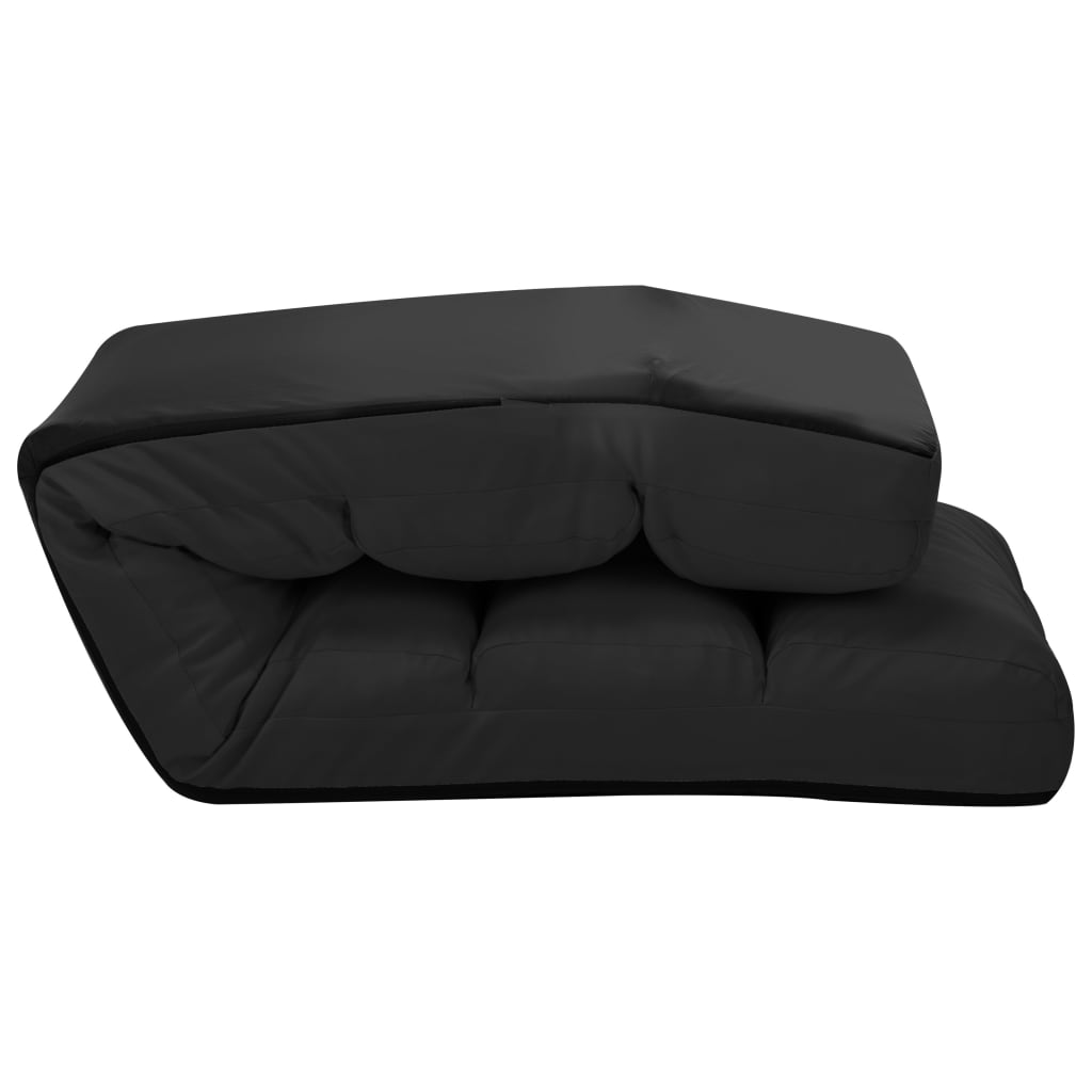 vidaXL Scaun de podea pliabil, negru, piele ecologică vidaXL Scaun de podea pliabil, negru, piele ecologică