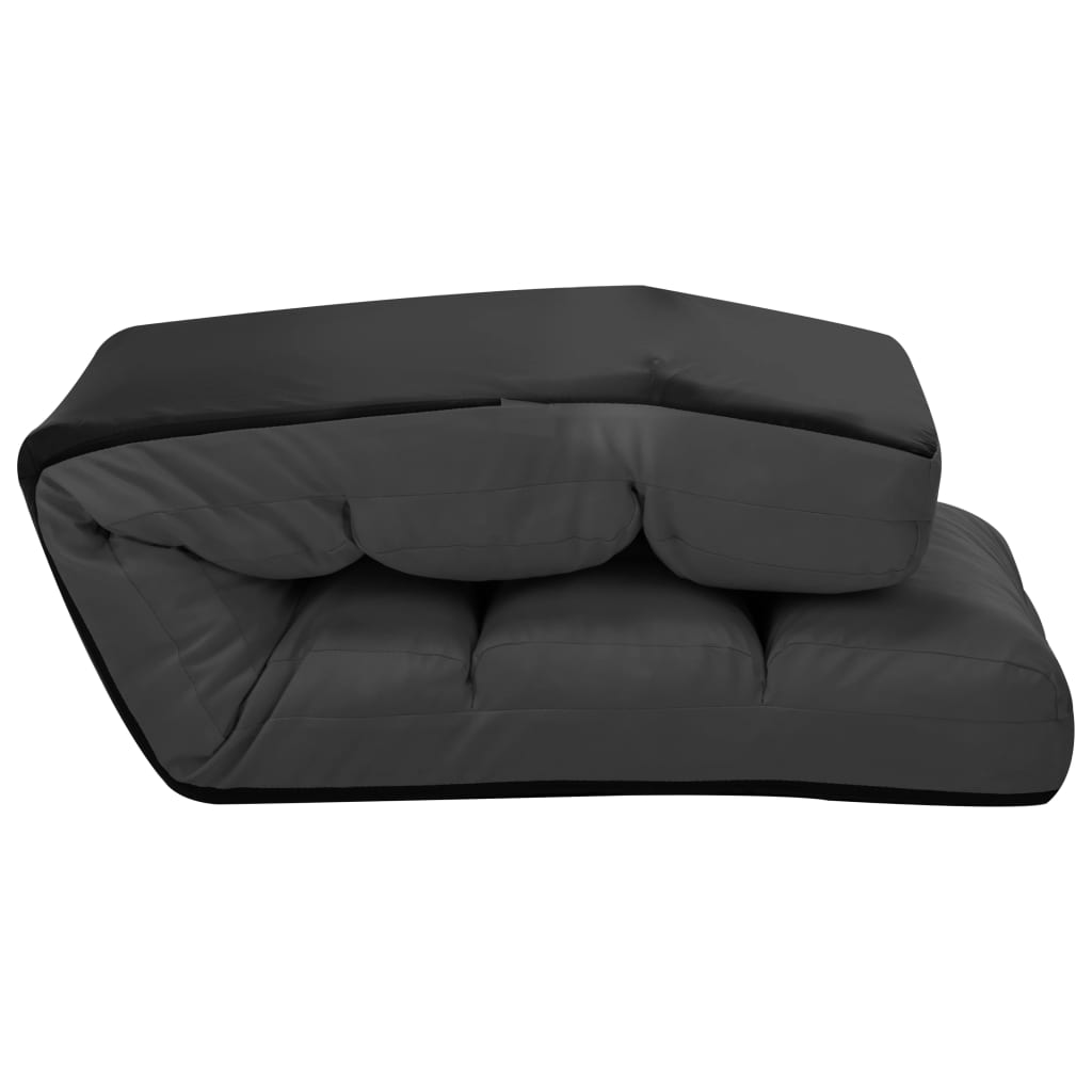 vidaXL Scaun de podea pliabil, antracit, piele ecologică vidaXL Scaun de podea pliabil, antracit, piele ecologică