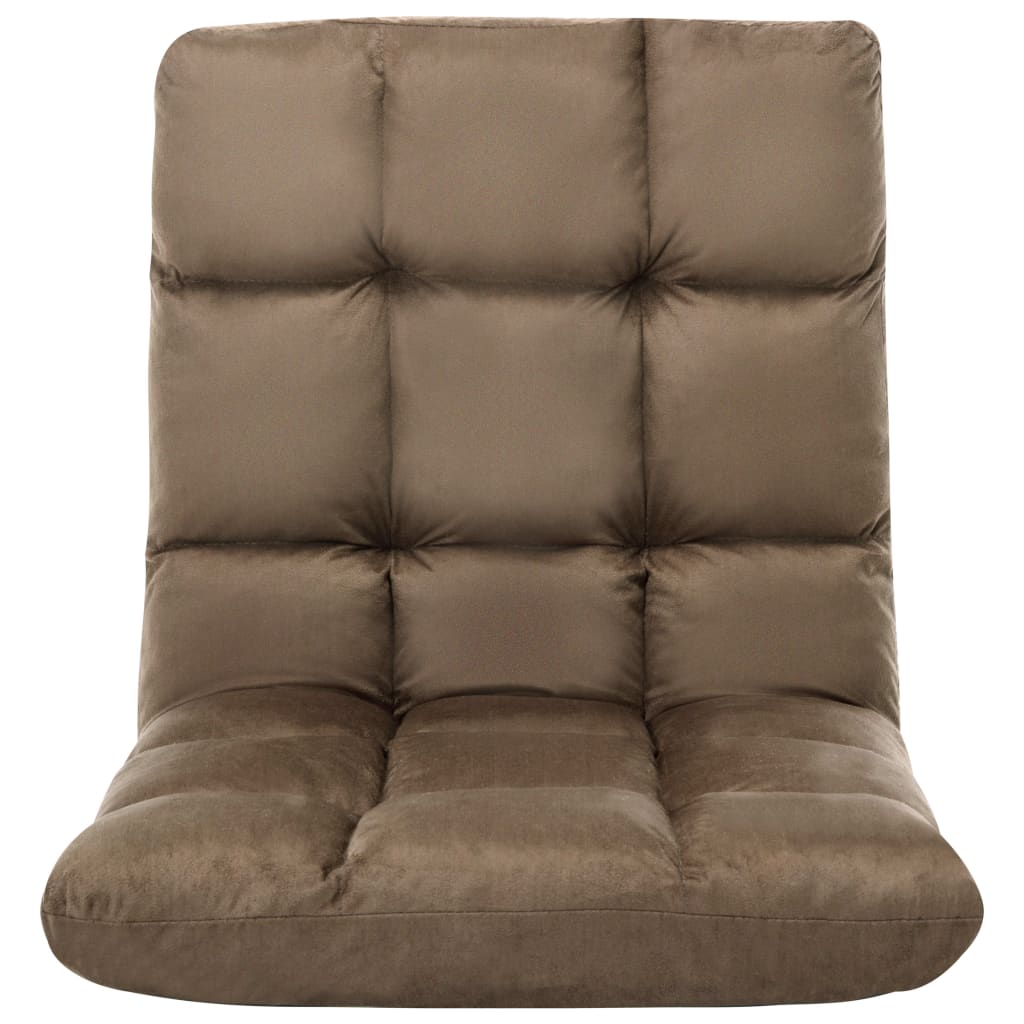 vidaXL Scaun de podea pliabil, gri taupe, microfibră vidaXL Scaun de podea pliabil, gri taupe, microfibră