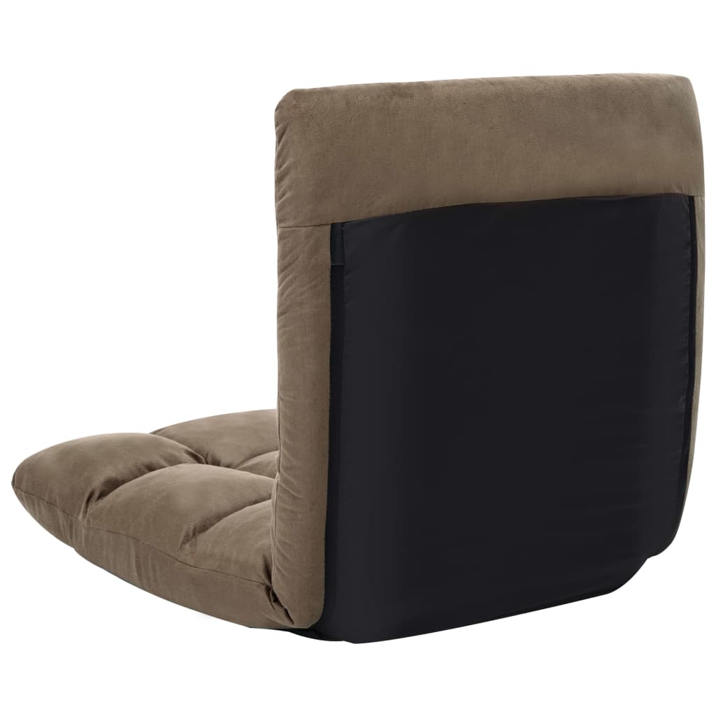 vidaXL Scaun de podea pliabil, gri taupe, microfibră vidaXL Scaun de podea pliabil, gri taupe, microfibră