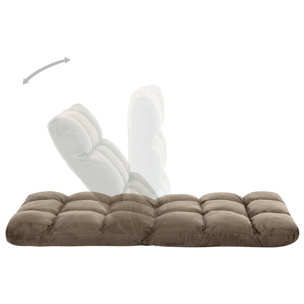 vidaXL Scaun de podea pliabil, gri taupe, microfibră vidaXL Scaun de podea pliabil, gri taupe, microfibră