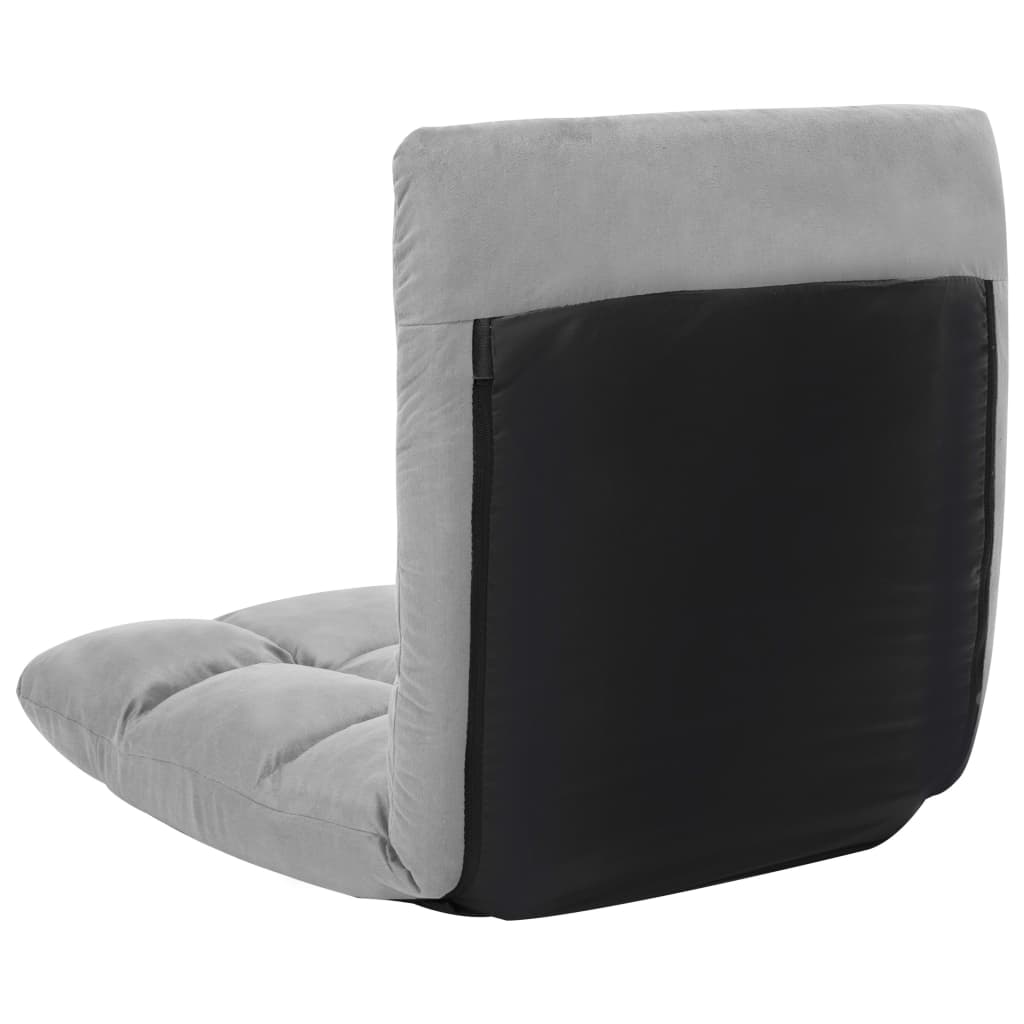 vidaXL Scaun de podea pliabil, gri deschis, microfibră vidaXL Scaun de podea pliabil, gri deschis, microfibră