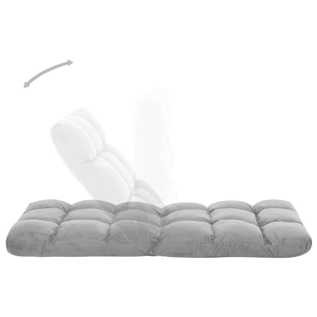vidaXL Scaun de podea pliabil, gri deschis, microfibră vidaXL Scaun de podea pliabil, gri deschis, microfibră