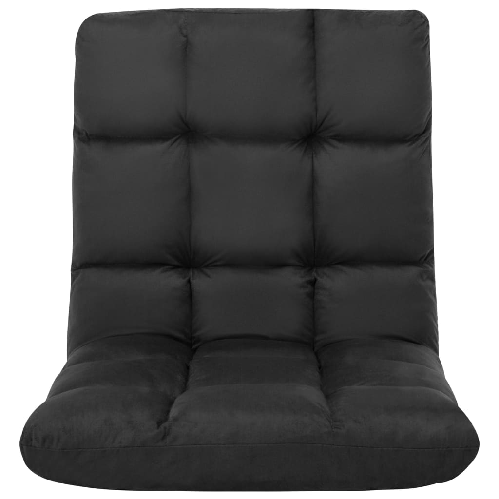 vidaXL Scaun de podea pliabil, negru, microfibră