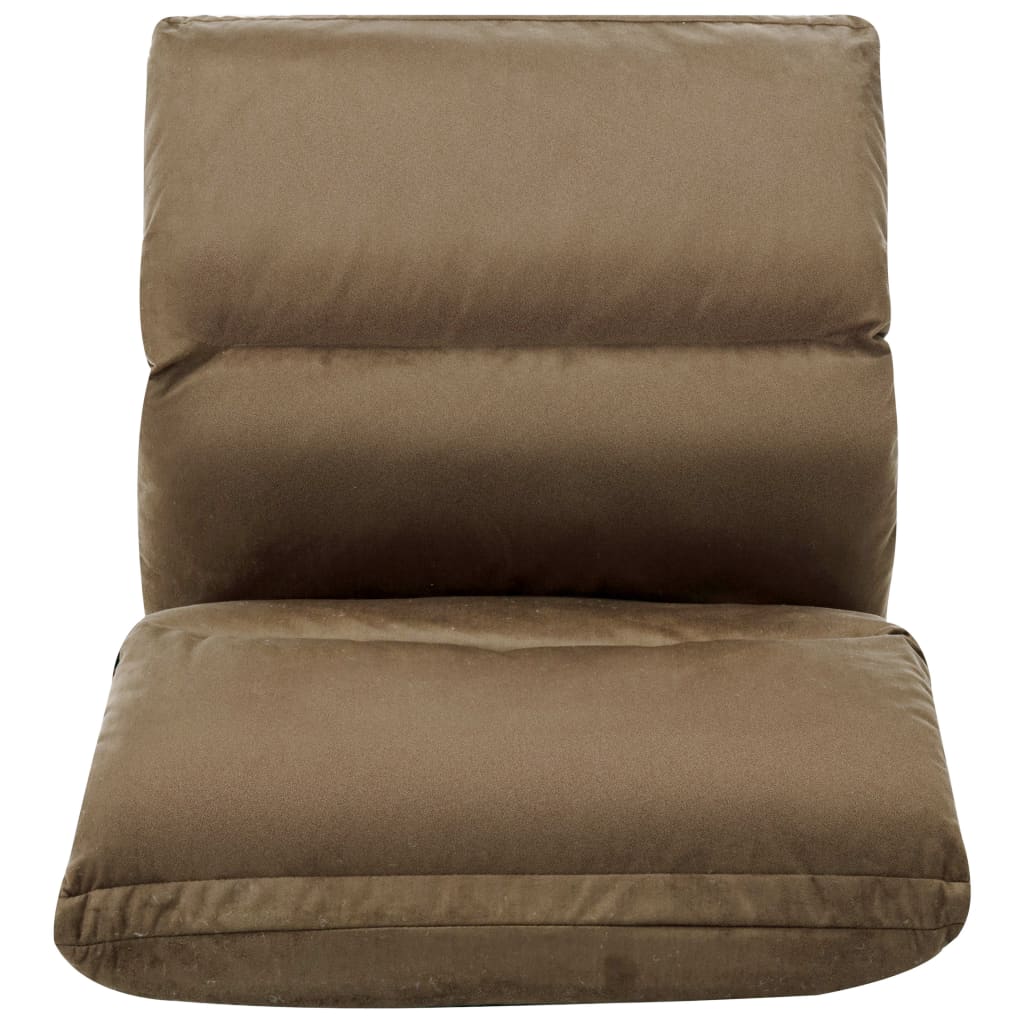 vidaXL Scaun de podea pliabil, gri taupe, microfibră vidaXL Scaun de podea pliabil, gri taupe, microfibră