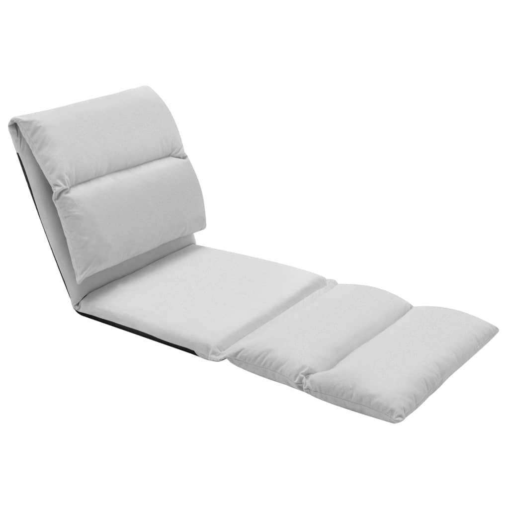 vidaXL Scaun de podea pliabil, gri deschis, microfibră vidaXL Scaun de podea pliabil, gri deschis, microfibră