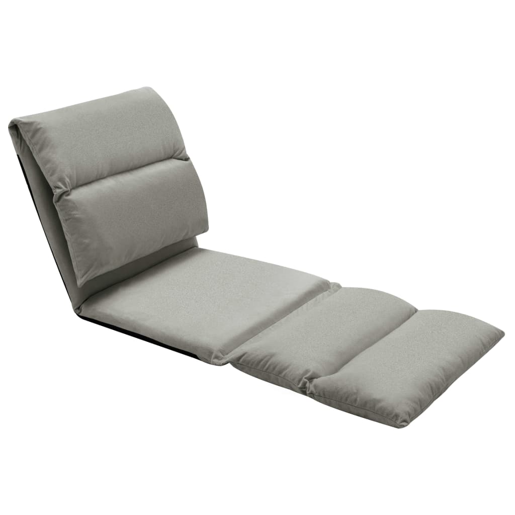 vidaXL Scaun de podea pliabil, gri închis, microfibră vidaXL Scaun de podea pliabil, gri închis, microfibră