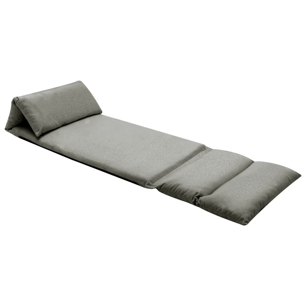 vidaXL Scaun de podea pliabil, gri închis, microfibră vidaXL Scaun de podea pliabil, gri închis, microfibră