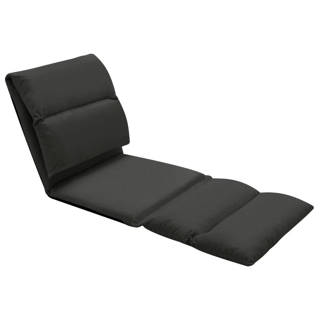 vidaXL Scaun de podea pliabil, negru, microfibră vidaXL Scaun de podea pliabil, negru, microfibră