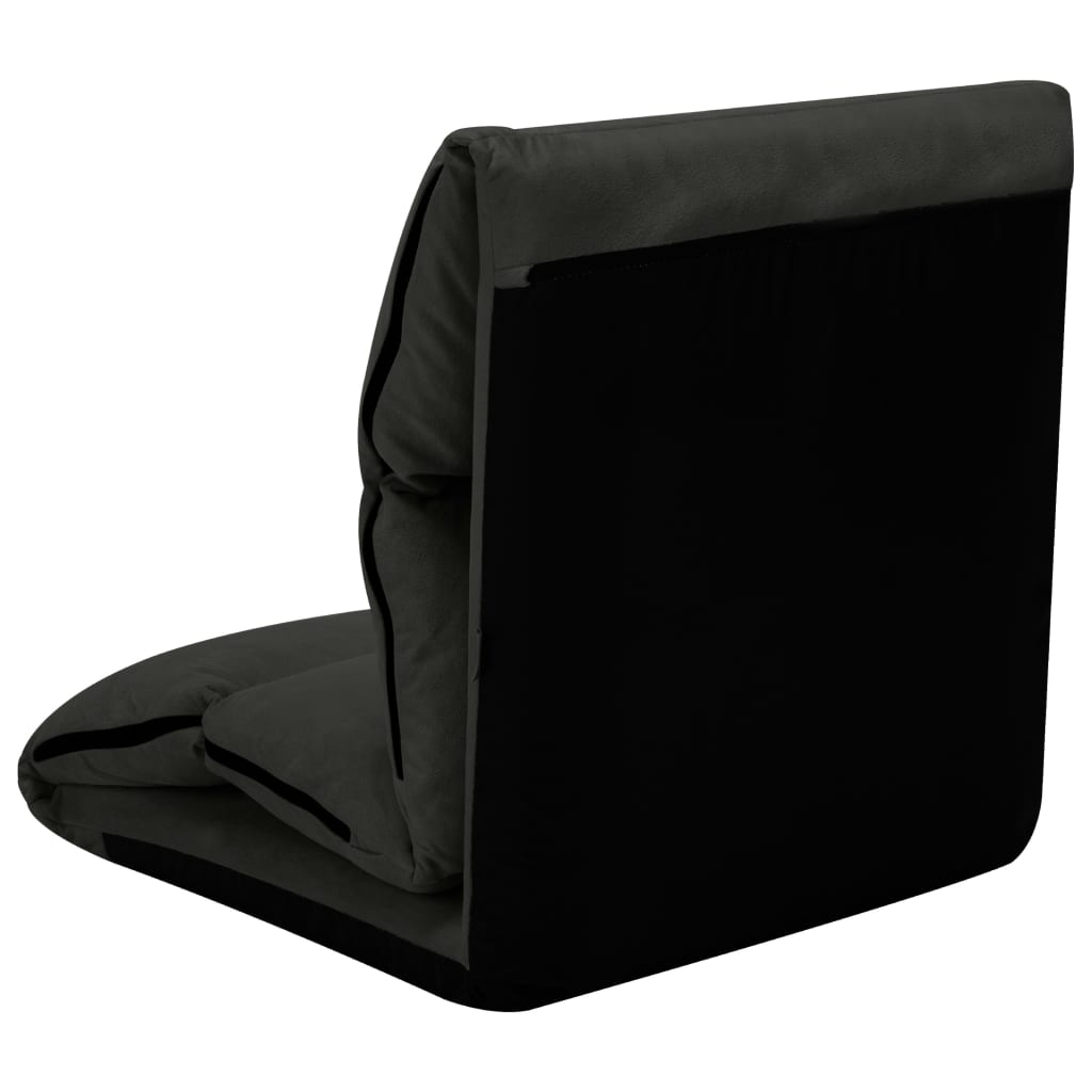 vidaXL Scaun de podea pliabil, negru, microfibră vidaXL Scaun de podea pliabil, negru, microfibră