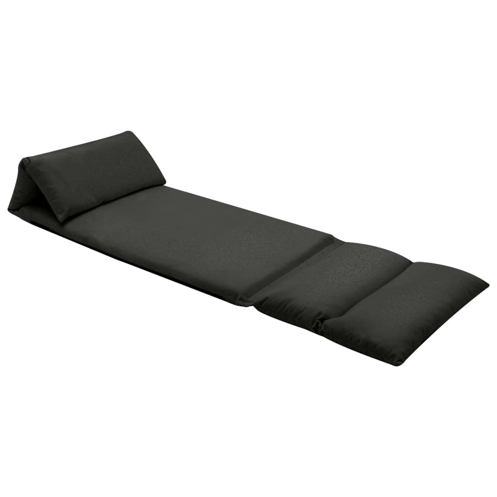 vidaXL Scaun de podea pliabil, negru, microfibră vidaXL Scaun de podea pliabil, negru, microfibră