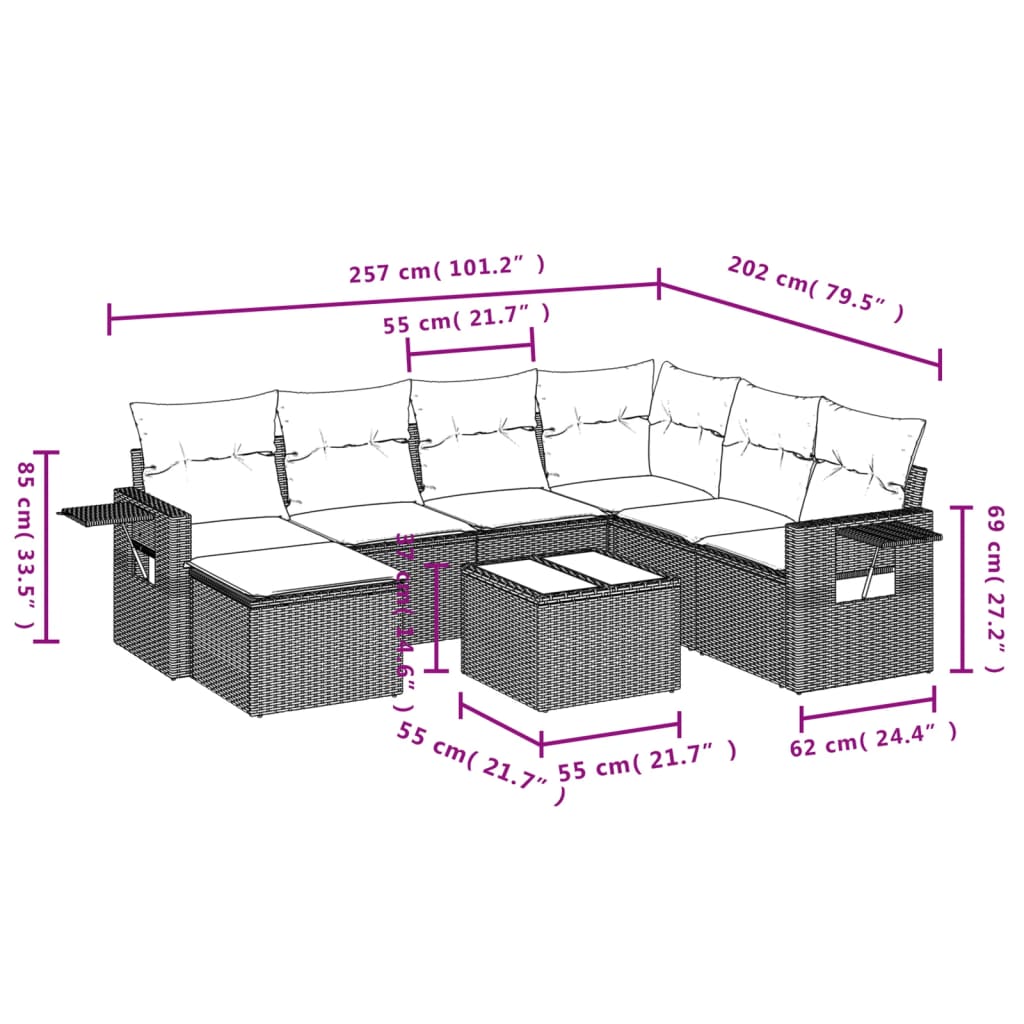 vidaXL Set mobilier de grădină cu perne, 8 piese, negru, poliratan vidaXL Set mobilier de grădină cu perne, 8 piese, negru, poliratan