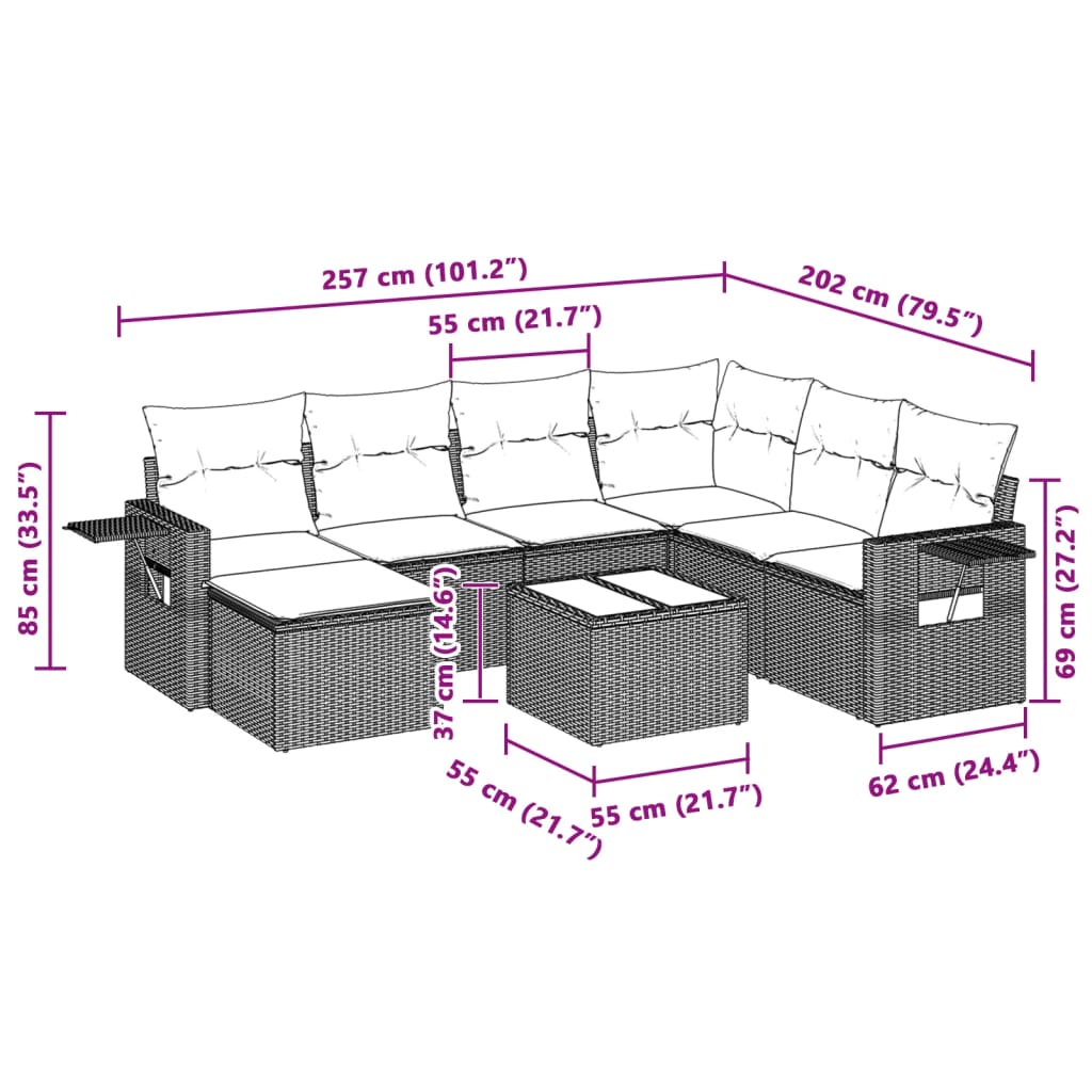 vidaXL Set mobilier de grădină cu perne, 8 piese gri deschis poliratan vidaXL Set mobilier de grădină cu perne, 8 piese gri deschis poliratan