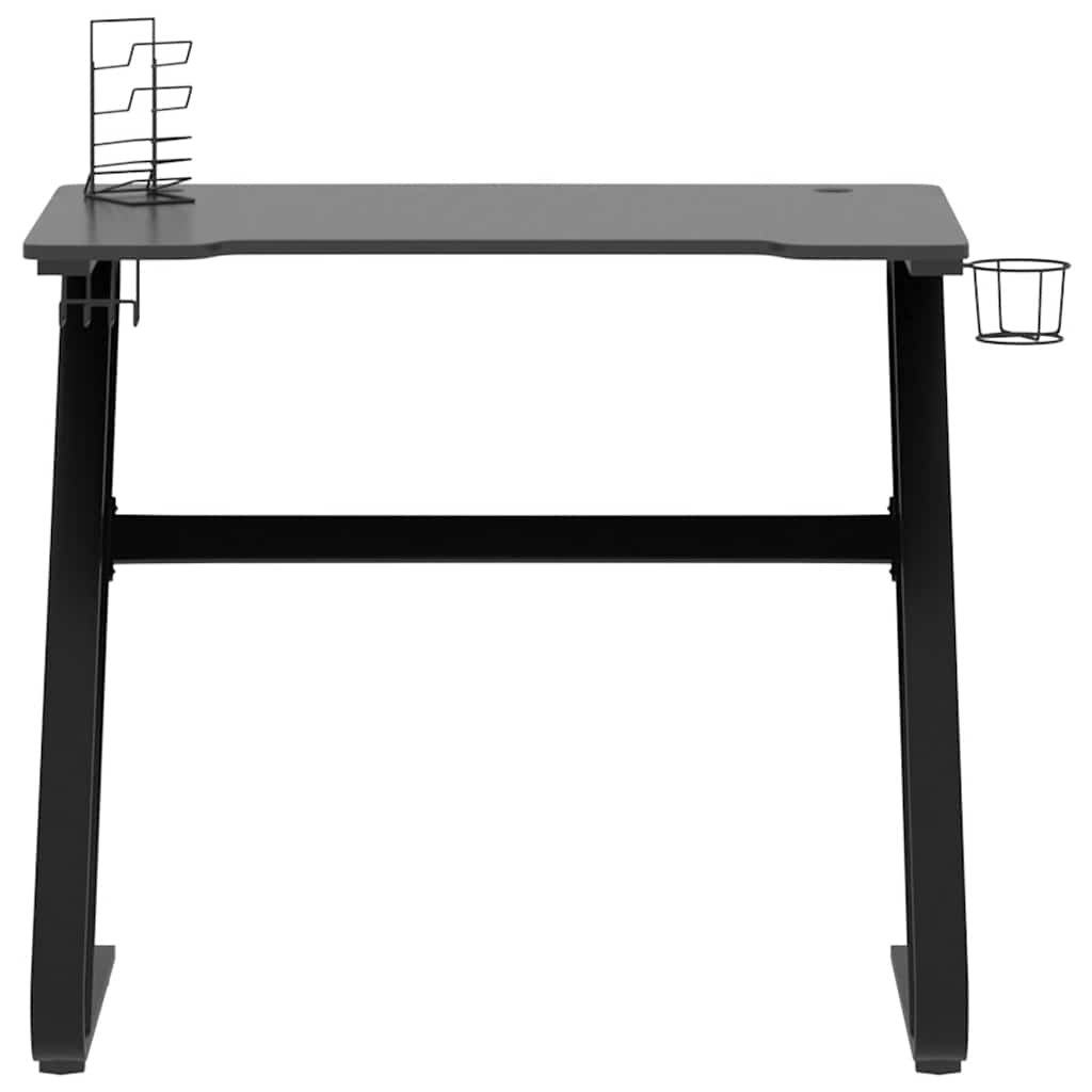 vidaXL Birou de gaming cu picioare în formă de ZZ, negru, 90x60x75 cm