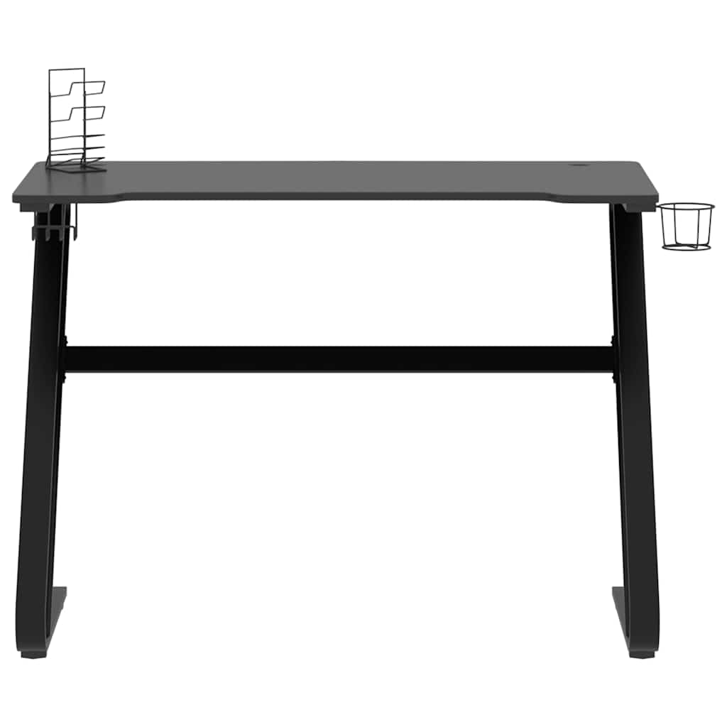 vidaXL Birou de gaming cu picioare în formă de ZZ, negru, 110x60x75 cm