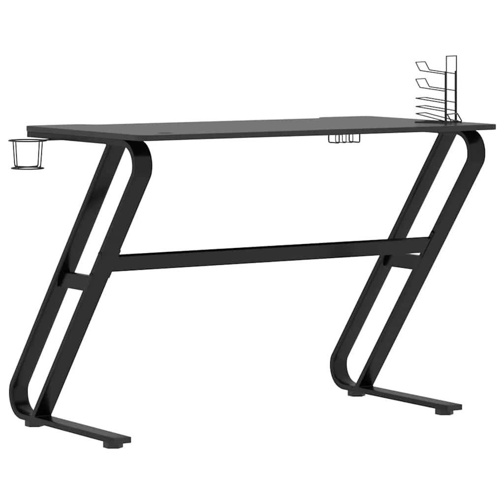 vidaXL Birou de gaming cu picioare în formă de ZZ, negru, 110x60x75 cm