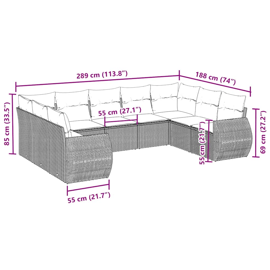 vidaXL Set mobilier de grădină cu perne, 9 piese, negru, poliratan vidaXL Set mobilier de grădină cu perne, 9 piese, negru, poliratan