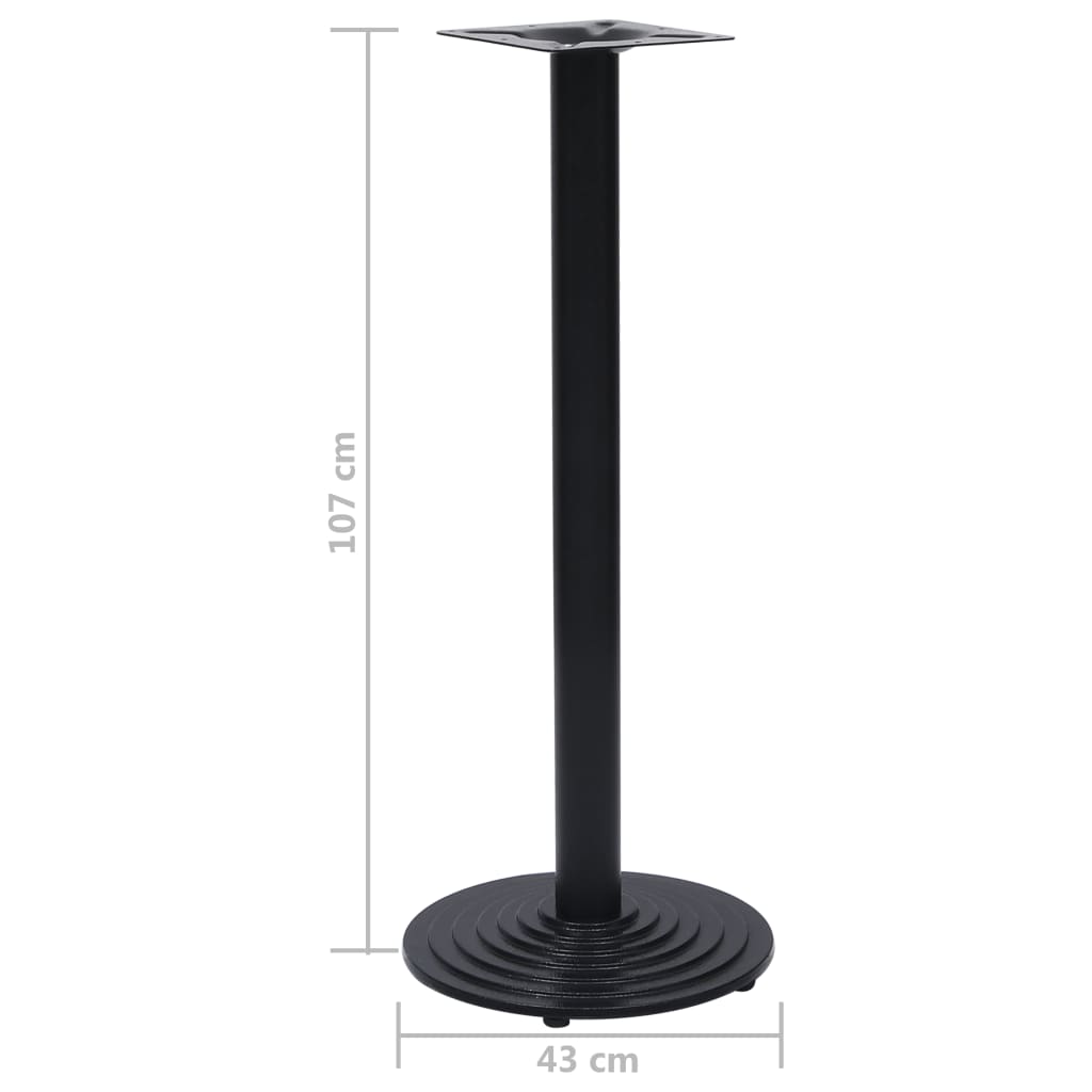 vidaXL Picior masă de bistro, negru,Ø43x107 cm, fontă
