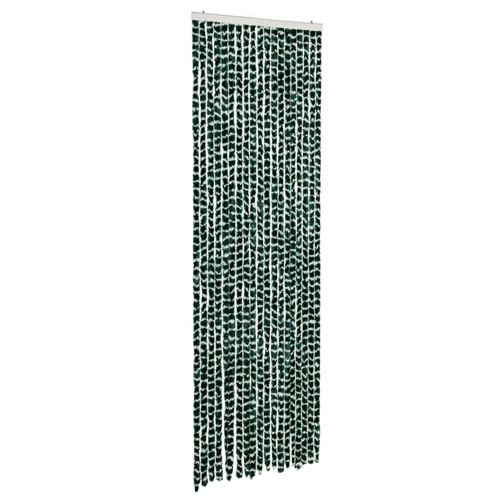 vidaXL Perdea pentru insecte, verde și alb, 56 x 185 cm, chenille vidaXL Perdea pentru insecte, verde și alb, 56 x 185 cm, chenille