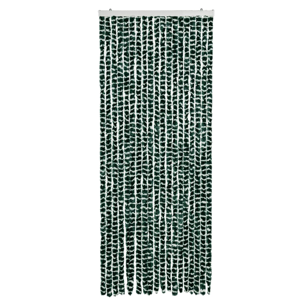vidaXL Perdea pentru insecte, verde și alb, 56 x 185 cm, chenille vidaXL Perdea pentru insecte, verde și alb, 56 x 185 cm, chenille