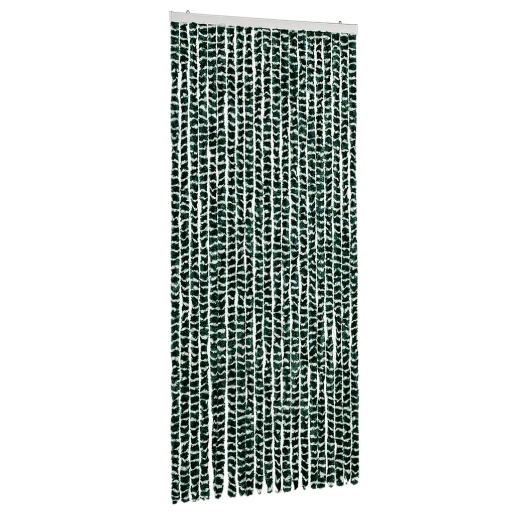 vidaXL Perdea pentru insecte, verde și alb, 90 x 220 cm, chenille vidaXL Perdea pentru insecte, verde și alb, 90 x 220 cm, chenille