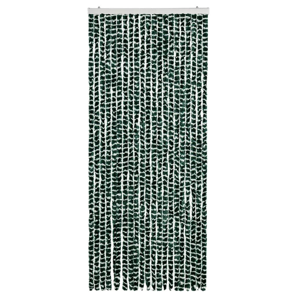 vidaXL Perdea pentru insecte, verde și alb, 90 x 220 cm, chenille vidaXL Perdea pentru insecte, verde și alb, 90 x 220 cm, chenille