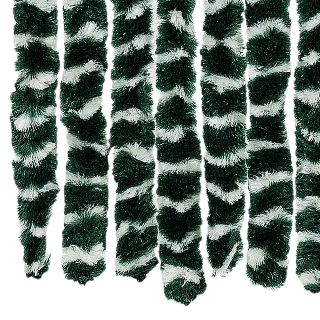 vidaXL Perdea pentru insecte, verde și alb, 90 x 220 cm, chenille vidaXL Perdea pentru insecte, verde și alb, 90 x 220 cm, chenille