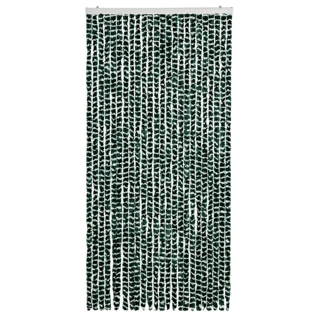 vidaXL Perdea pentru insecte, verde și alb, 100 x 220 cm, chenille vidaXL Perdea pentru insecte, verde și alb, 100 x 220 cm, chenille