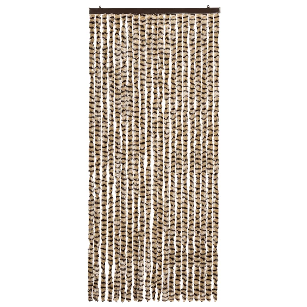 vidaXL Perdea pentru insecte, bej și maro, 90 x 220 cm, chenille vidaXL Perdea pentru insecte, bej și maro, 90 x 220 cm, chenille